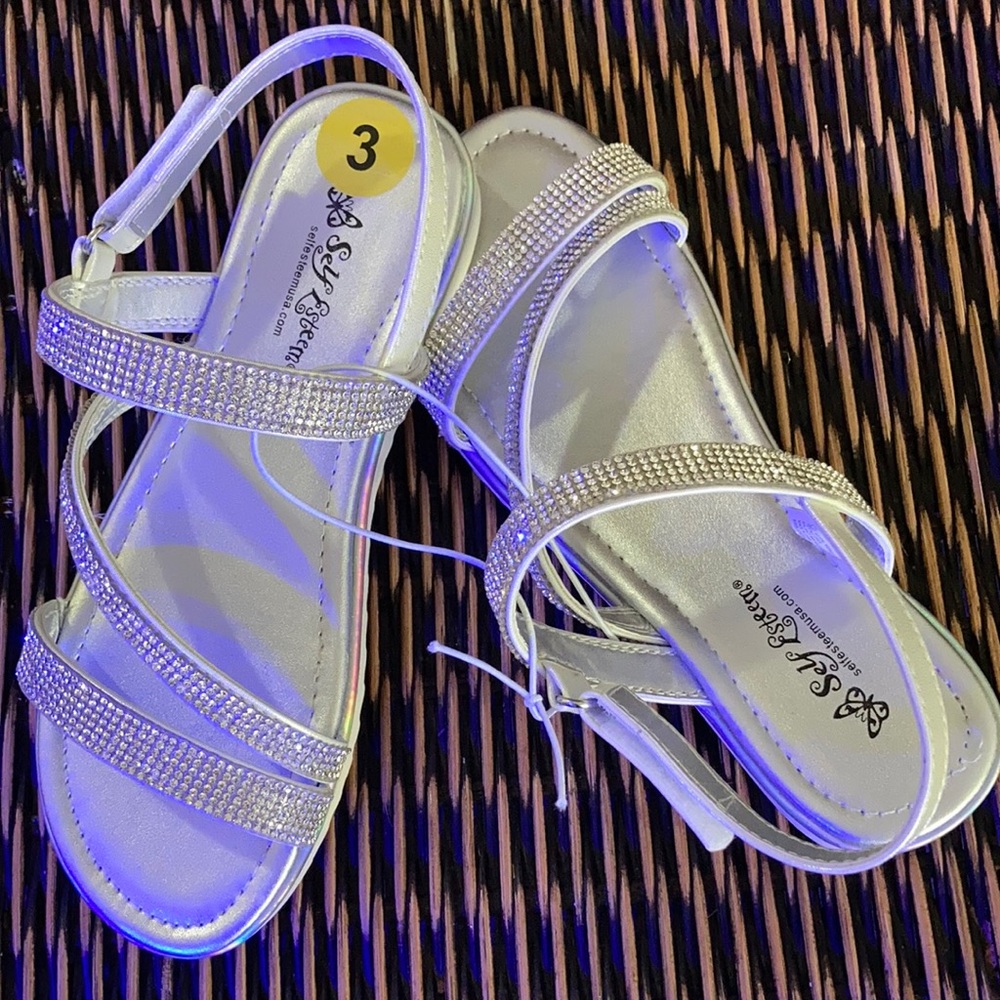 Self Esteem Silver Sandals for Girls